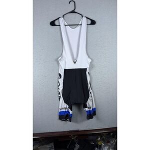 Giant Shimano Cycling Bib Shorts Mens 2XL Black‎ White Blue Padded Chamois Team